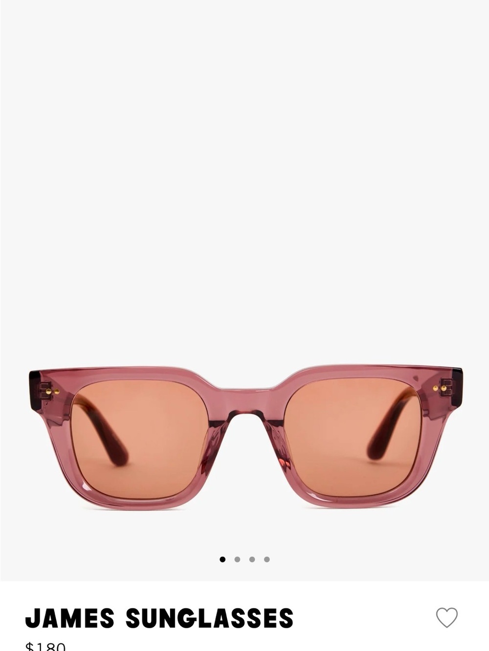 James Sunglasses — Translucent Rose Pink Square Shades
